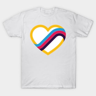 Polyamory Heart Symbol with Banner - New Colors! T-Shirt